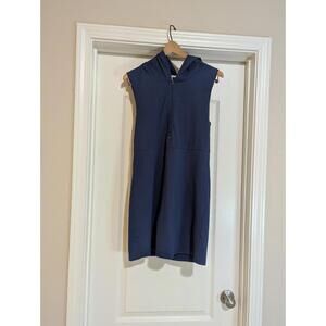 Women's Blue Sleeveless Half Zip Dress With Shorts. Size Large